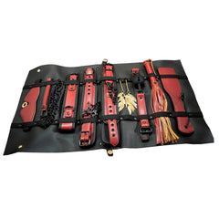 Set The Traveler 10 piece Restraints & Bondage Play Kit - Maroon - Cake Sex Shop