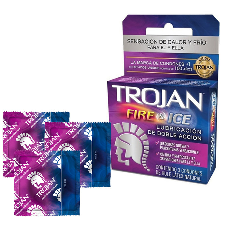 Condones TROYAN Fire & Ice - 3 pk - Cake Sex Shop