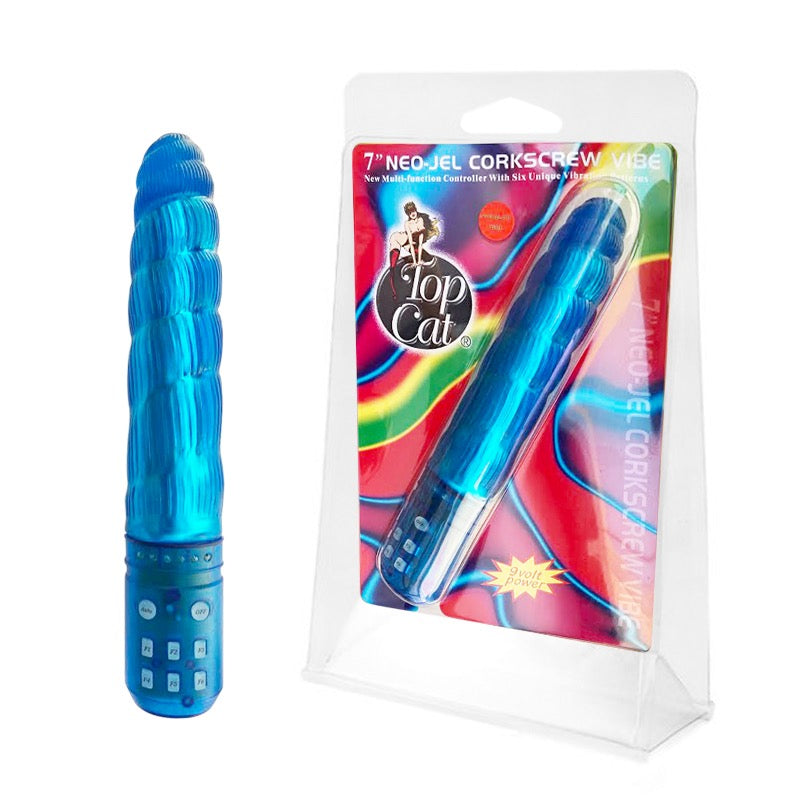 Vibrador 7'' Corkscrew Neo Jel Vibe Blue - Cake Sex Shop