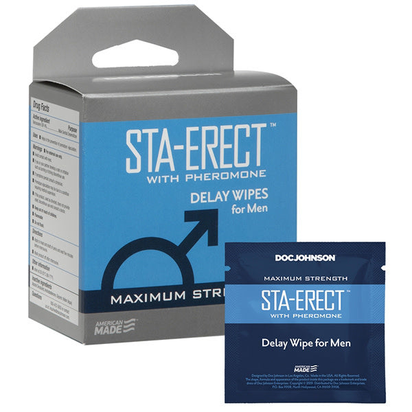 Desensibilizante Sta-Erect Delay Wipes with Pheromones con 10 - Cake Sex Shop