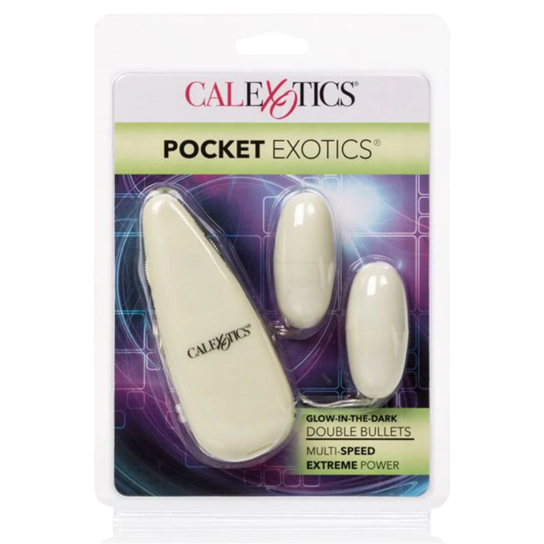 Vibrador Bala Pocket Exotics Glow In The Dark Double Bullets - Cake Sex Shop