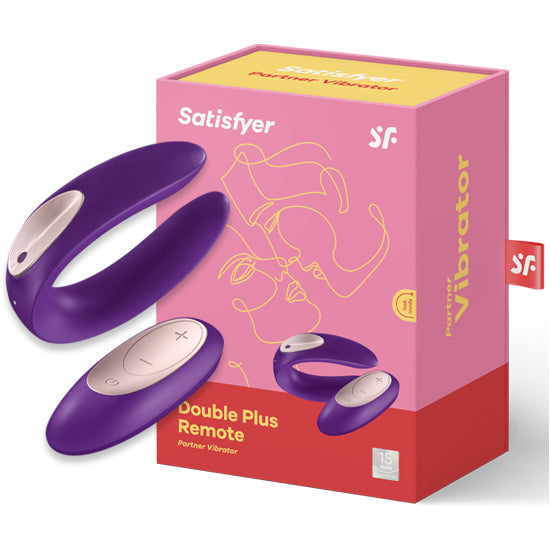 Vibrador Satisfyer Double Plus Remote Partner Vibrator-Purple - Cake Sex Shop