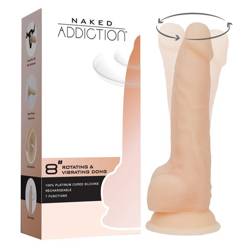 Dildo Naked Addiction 8" Rotating & Vibrating Dong - Cake Sex Shop