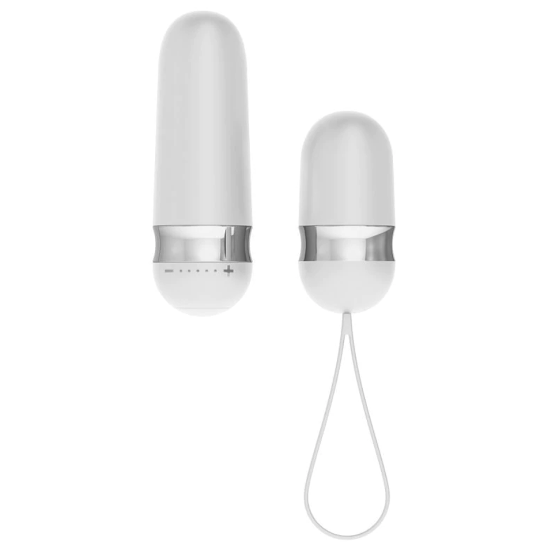 Vibrador Bala Ovo R4 Remote White Chrome - Cake Sex Shop