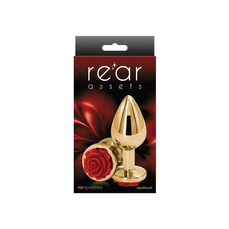 Plug Anal Rear Assets - Rose - Medium - Red - Cake Sex Shop