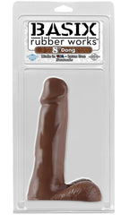 Dildo Basix Rubber Works 8" Dong - Brown - Cake Sex Shop