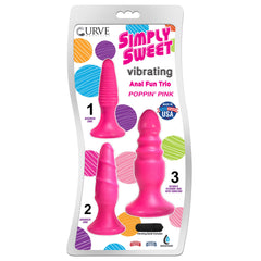 Set Plug Curve Toys Vibrating Anal Fun Trio - Pink - Cake Sex Shop 2