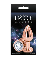 Plug Rear Assets - Rose Gold - Medium - Clear - Cake Sex Shop