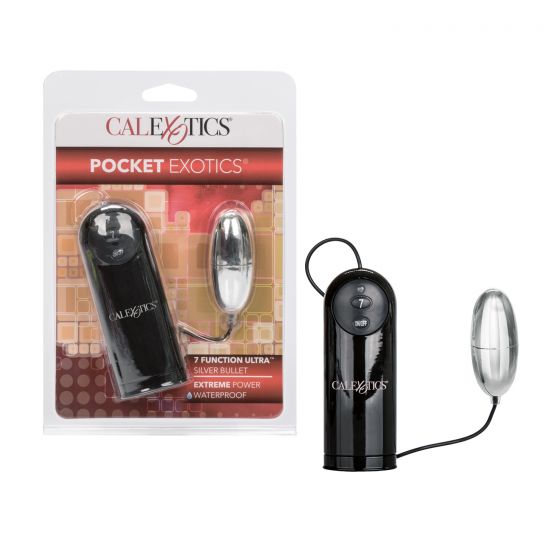 Vibrador Pocket Exotics 7 Function Ultra Silver Bullet - Cake Sex Shop