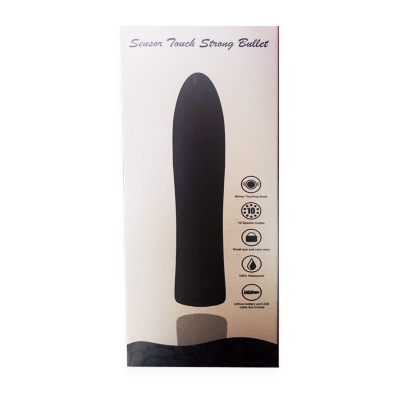Vibrador Sensor Touch Strong Smooth Bullet Black - Cake Sex Shop