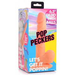 Dildo Pop Peckers 6.5" with Balls - Flesh