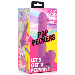 Dildo Pop Peckers 6.5" with Balls - Purple