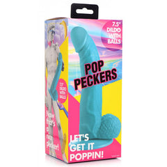 Dildo Pop Peckers 7.5" with Balls - Blue