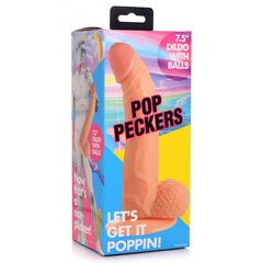 Dildo Pop Peckers 7.5" with Balls - Flesh