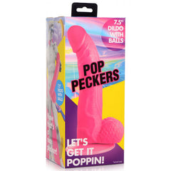 Dildo Pop Peckers 7.5" with Balls - Pink