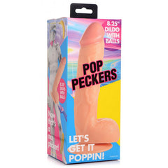 Dildo Pop Peckers 8.25" with Balls - Flesh