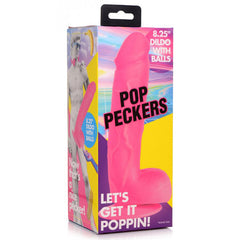 Dildo Pop Peckers 8.25" with Balls - Pink