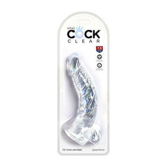 Dildo King Cock Clear 7.5″ Cock With Balls