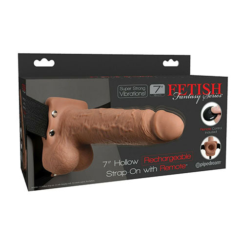 Fetish Fantasy Series 7" Hollow Strap-On- With Remote Fetish Fantasy Dildos Juguete Sexuales Sex Shop Tienda para Adultos