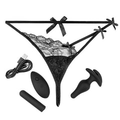 Plug Anal Hookup Panties Remote Bowtie Bikini - S-L