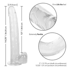 Dildo Size Queen 12"/30.5Cm - Clear Calexotics Dildos Juguete Sexuales Sex Shop Tienda para Adultos