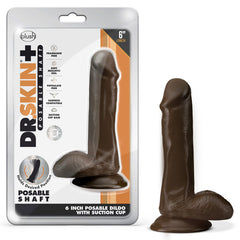 Dildo Consolador Dr. Skin Plus 6" Posable Dildo Consolador with Balls - Chocolate Cake Sex Shop Juguetes Sexuales para Adultos