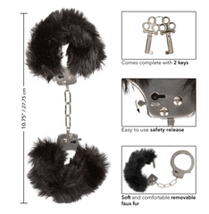 Esposas Ultra Fluffy Furry Cuffs- Black - Cake Sex Shop 2