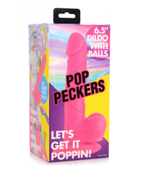 Dildo Pop Peckers 6.5" with Balls - Pink