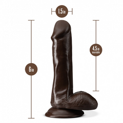 Dildo Consolador Dr. Skin Plus 6" Posable Dildo Consolador with Balls - Chocolate Cake Sex Shop Juguetes Sexuales para Adultos