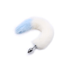 Colita Fox Faux Fur - White Blue Kinky Toys Juguetes Anales Juguete Sexuales Sex Shop Tienda para Adultos