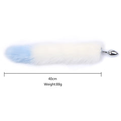 Colita Fox Faux Fur - White Blue Kinky Toys Juguetes Anales Juguete Sexuales Sex Shop Tienda para Adultos