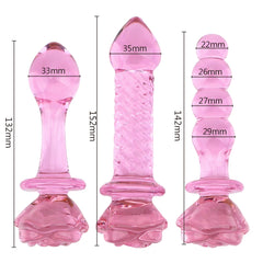 Dildo Pink Glass Flower 6" Kinky Toys Dildos Juguete Sexuales Sex Shop Tienda para Adultos