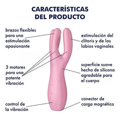 Masajeador Satisfyer Threesome 3 - Pink Satisfyer Vibradores Juguete Sexuales Sex Shop Tienda para Adultos