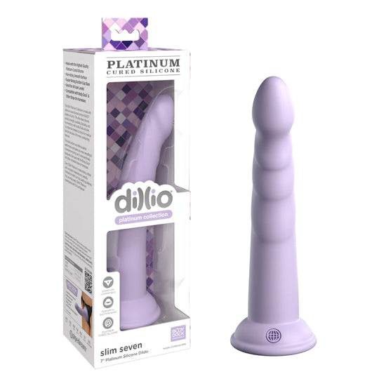 Dildo Consolador Dillio Platinum 7″ Slim Seven – Purple Cake Sex Shop Juguetes Sexuales para Adultos