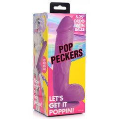 Dildo Pop Peckers 8.25" with Balls - Purple