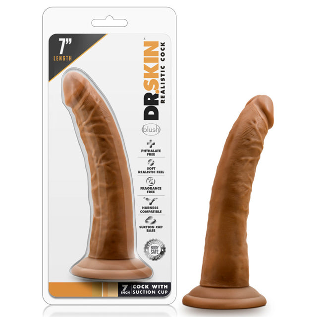 Dildo Dr Skin 7.5" - Mocha - Cake Sex Shop