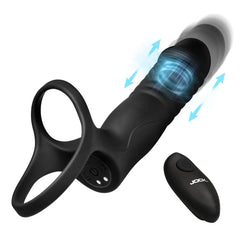 Anillo con Dildo Enhancers Double Thrust Thrusting & Vibrating Double