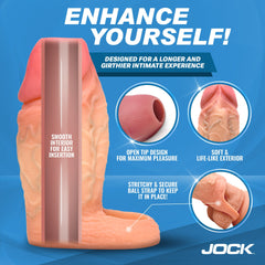 Funda Jock Enhancer Silicone Penis Extension Sleeve with Ball Straps