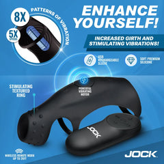 Funda Jock Rush Vibrating Penis Sleeve C-Ring w/ Remote