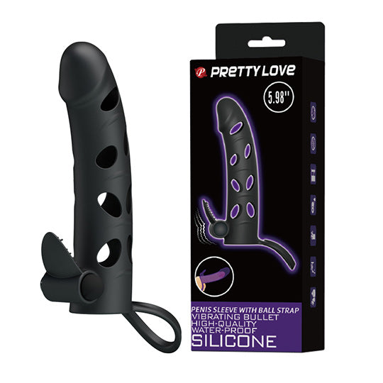 Funda para Pene Pretty Love Penis Sleeve Black 5.98" Cake Sex Shop Juguetes Sexuales para Adultos