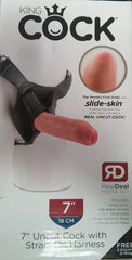 Dildo King Cock  Strap-On Harness With 7”Cock Tan - Cake Sex Shop 2 3 4