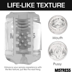 Masturbador Mistress Double Shot Mouth & Pussy Stroker – Clear - Cake Sex Shop 2 3