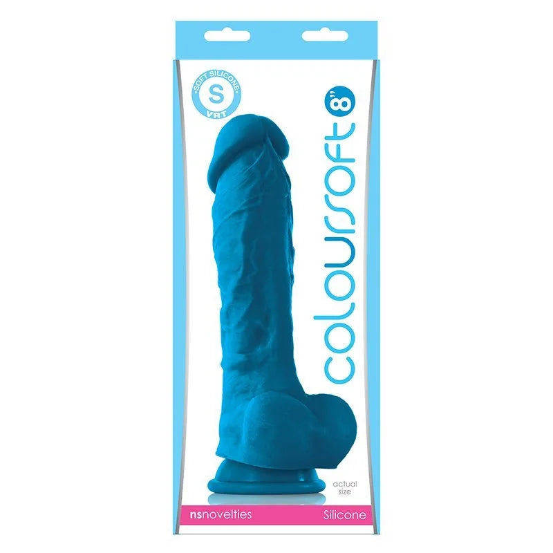 Dildo Coloursoft - 8" Soft Dildo - Blue NS Novelties Dildos Juguete Sexuales Sex Shop Tienda para Adultos