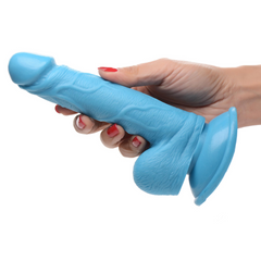 Dildo Pop Peckers 6.5" with Balls - Blue