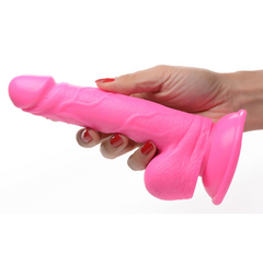 Dildo Pop Peckers 6.5" with Balls - Pink