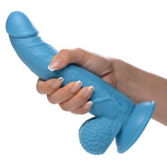 Dildo Pop Peckers 7.5" with Balls - Blue