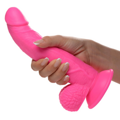 Dildo Pop Peckers 7.5" with Balls - Pink