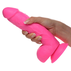 Dildo Pop Peckers 8.25" with Balls - Pink