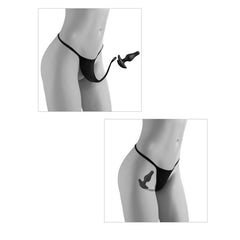 Plug Anal Hookup Panties Crotchless Pleasure Pearls- XL-XXL