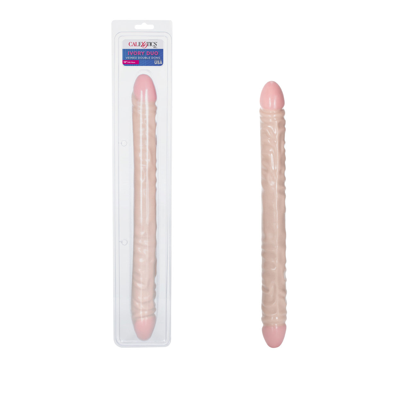 Dildo Veined Double Dong 18"/45.75 cm - Ivory Calexotics Dildos Juguete Sexuales Sex Shop Tienda para Adultos